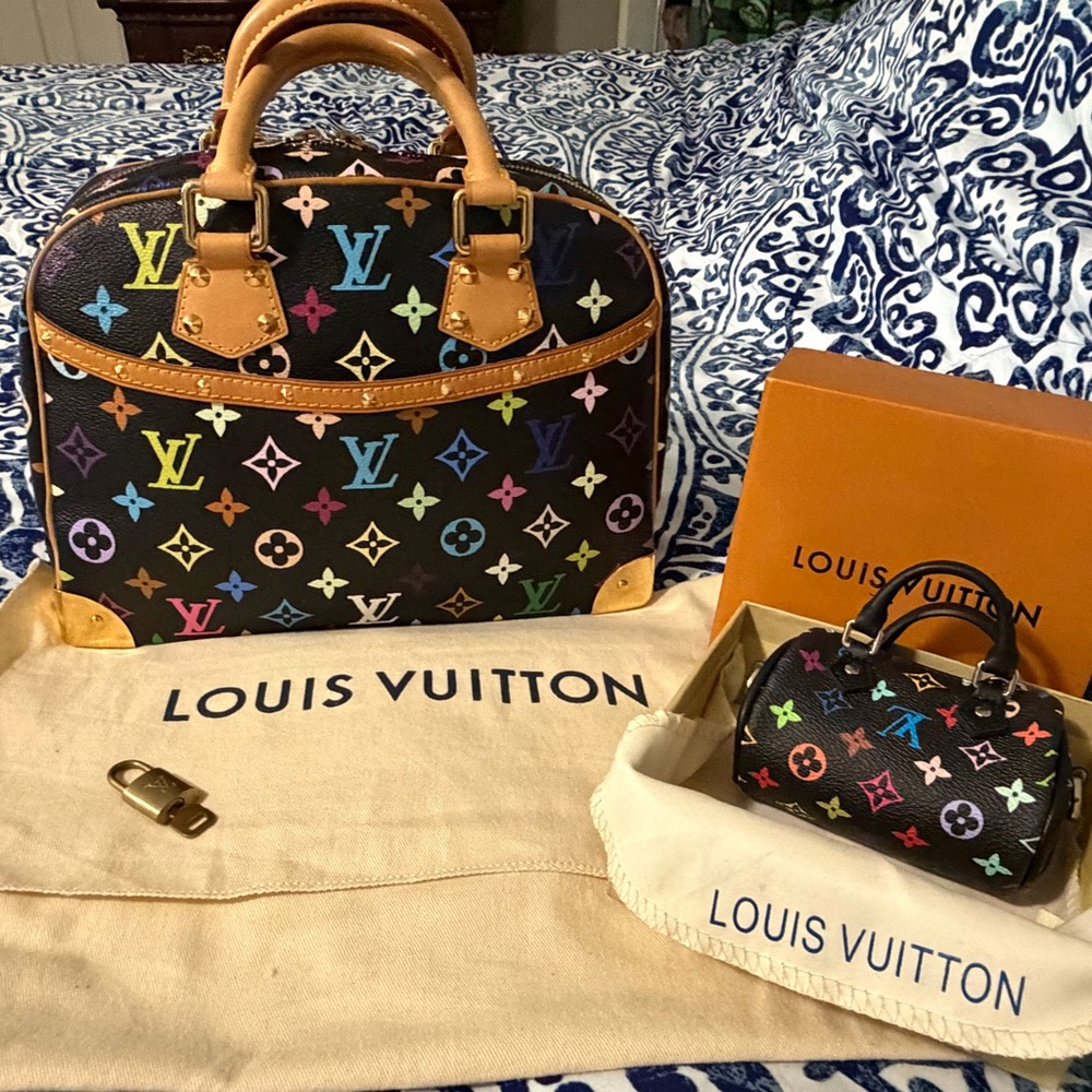 🔥🔥Flash Sale🔥🔥🔥 Auth Louis  Vuitton Black Multicolor Monogram  hand Bag